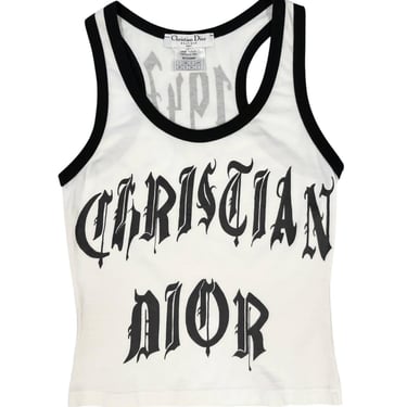 Dior White Logo Gothic Tank