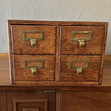 Antique Quarter Sawn Oak Library Card Catalog / Storage Box