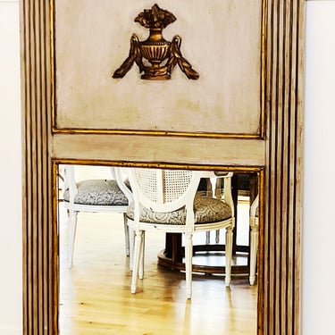 French Painted Trumeau Mirror, early 20th century