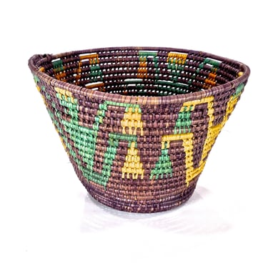 VINTAGE: South American Hand Coiled Woven Basket  - Woven Basket - SKU 27-A-00007841 