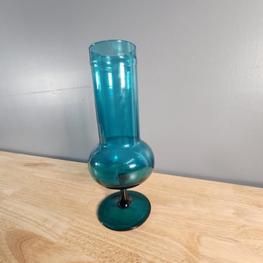 Blue Glass Vase 14" Tall 