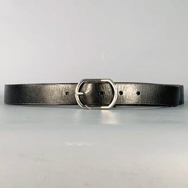 RALPH LAUREN Size 34 Black Silver Leather Belt