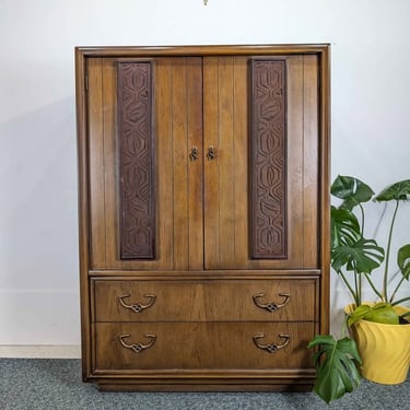 Mid Century Brutalist Armoire by Kroehler