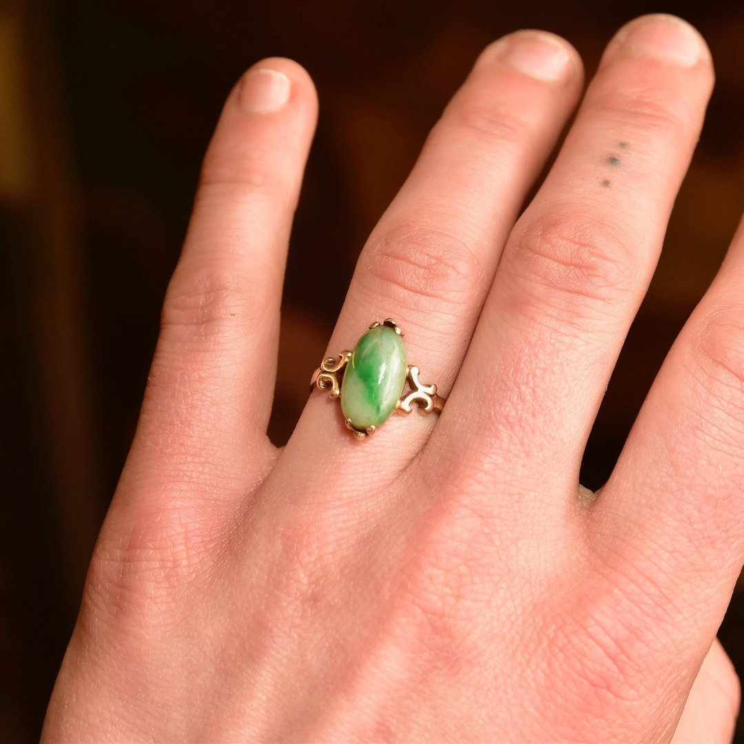 Marquise hot sale jade ring