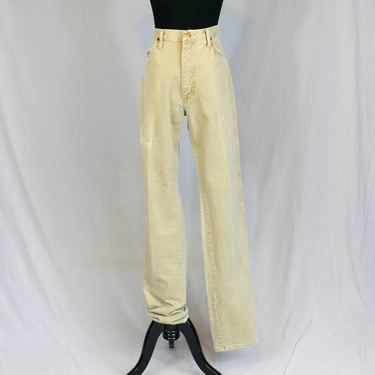 80s Wrangler Jeans - 29" waist -  Beige Tan Denim Pants - High Rise - Vintage 1980s - 37.5" inseam length Extra Long Tall 