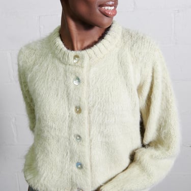 BRUSHED CARDI | pear