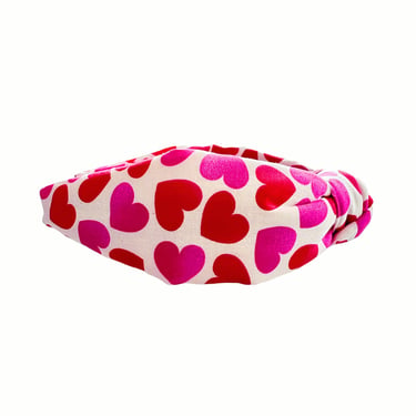 Pink & Red Heart Knotted Headband