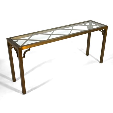 Mastercraft Brass Chinese Chippendale Console Table