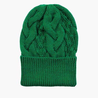 Cable knit hat, bright green