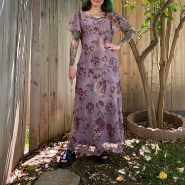 Vintage 1990’s Lavender Floral Dress 