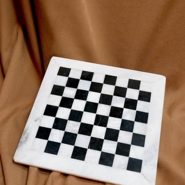 Vintage Black and White Stone Chess Board