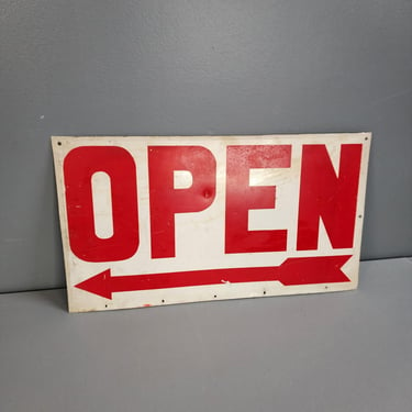 Vintage Metal Open Sign Double Sided 