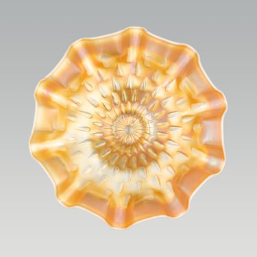 Dugan Raindrops Peach Opalescent Carnival Glass Bowl | Antique Iridescent Glass 