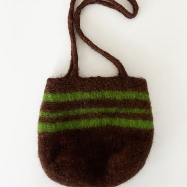Brown and Green Felted Bag