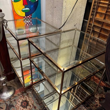 Gold 3 tiered end table (each) 22x18x26