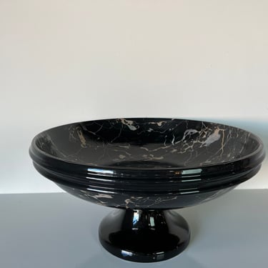 80' Large Handmade Faux - Marble Ceramic Pedestal Bowl / Centerpiece 