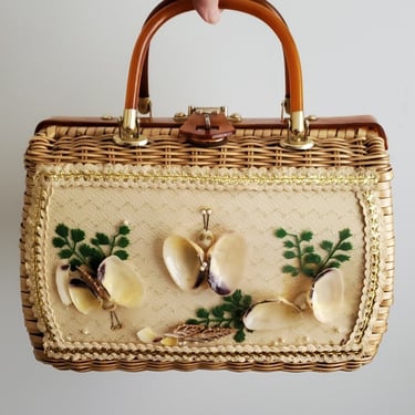 1960s Princess Charming Basket Purse by Atlas - 60s Accessories - 60s Handbag - 60s Resort Wear 