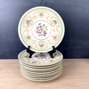 Charles Ahrenfeldt Limoges floral dinner plates - set of 10 - vintage china 