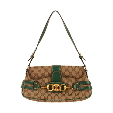 Gucci Green Logo Horsebit Shoulder Bag