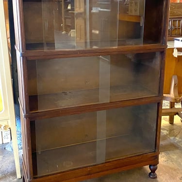 Three Tiered Sliding Glass Door Barrister Bookcase
