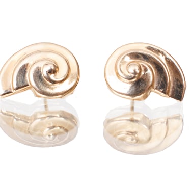14k Gold Shell Post Earrings