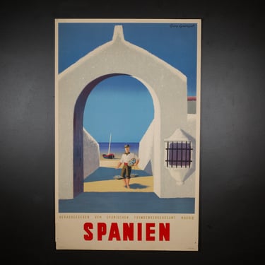 Original Vintage German Travel Poster for Spain by Guy Georget c.1940