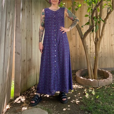 Vintage 1990’s Purple Swirl Maxi Dress 