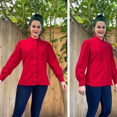 Vintage 1980’s Red Corduroy Blouse 