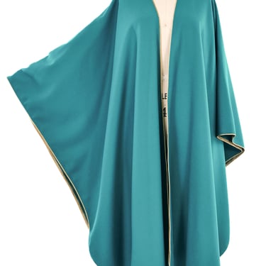 1970s Yves Saint Laurent Teal Wool Cape