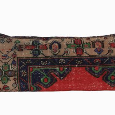 Muted Red Carpet Rug Bedding Pillow, Faded Ethnic Turkish