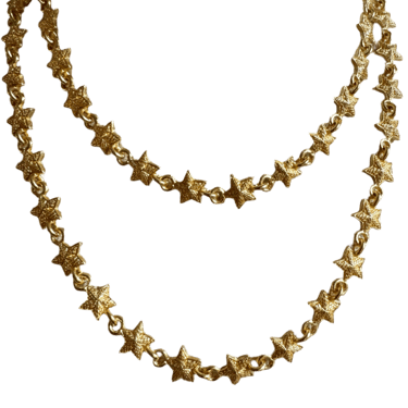 80s Brushed Gold Star Necklace