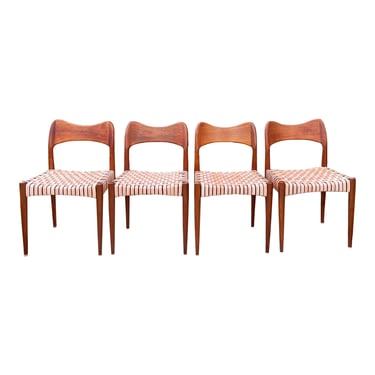 Vintage Mid Century Teak Chairs by Arne Hovmand Olsen for Mogens Kold, 1960s--Set of 4 
