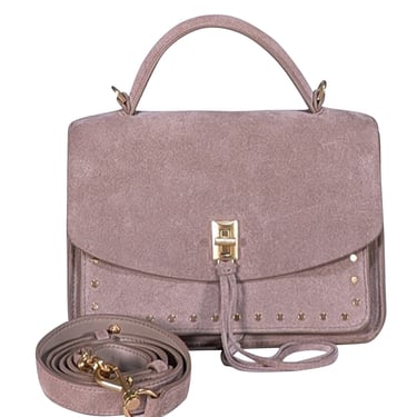 Rebecca Minkoff - Taupe Suede Gold Studded "Darren" Crossbody Bag