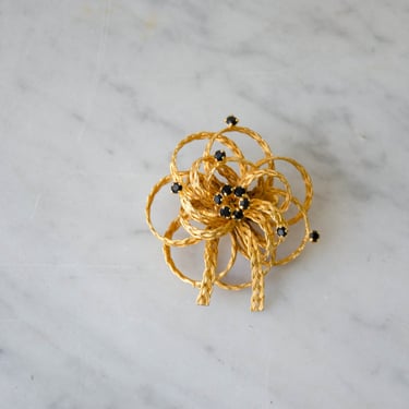gold knot brooch | gold bow pin 