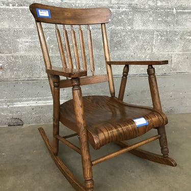 Vintage Oak Rocking Chair by R Veal & Son. (Seattle)