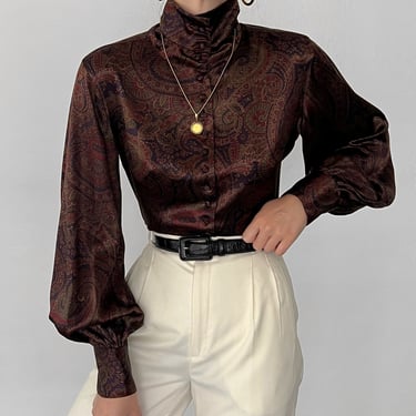 Vintage Ralph Lauren Paisley Silk Blouse