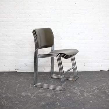 Vintage MCM GF 40/4 David Rowland dark green stacking chairs | Free delivery only in NYC and Hudson Valley areas 