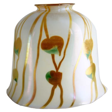 Antique Large American Fostoria Iris Glass Lamp Shade c. 1900 