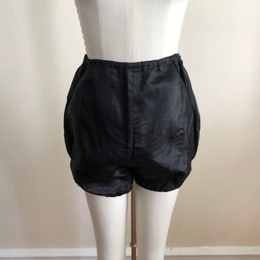 Black Cotton Bloomers with Side Zip - 1940s 