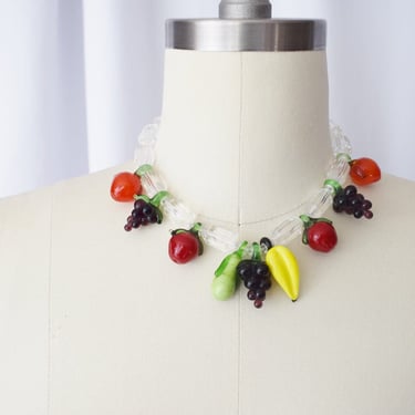 Vintage Glass Fruit Salad Necklace 
