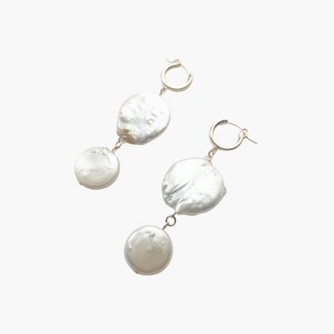 Double pearl drop earrings