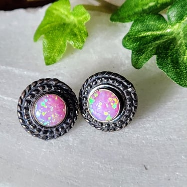 Sterling & Opal Earrings~Fire Opal Stud Earrings~Gifts for Her 