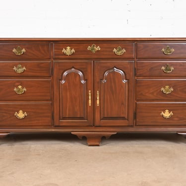 Harden Furniture Georgian Solid Cherry Wood Long Dresser, Newly Restored