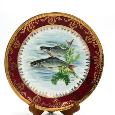 vintage limoges fish plate 