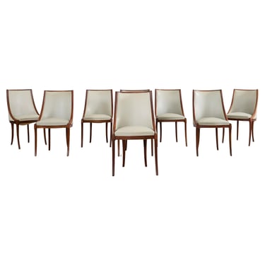 Set of Eight French Art Deco Style Gondola Dining Chairs
