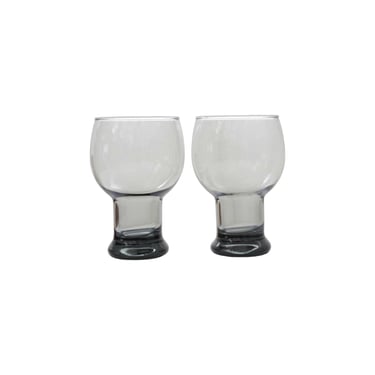 Pair of Smoked Glass Cocktail Glasses, 1970s 