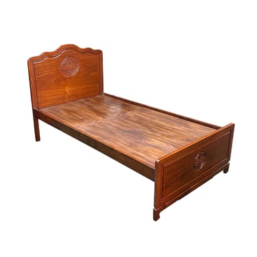 Chinese Oriental Simple Brown Solid Wood Full Size Single Bed Frame ws4622E 