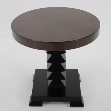 1980s Cubistic Shaped Round Coffee Table 