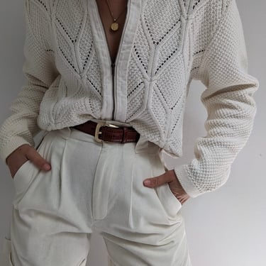 Beautiful Vintage Ivory Knit Cardigan