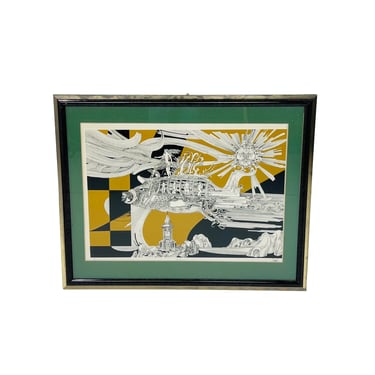 #1421 Endre Szász Surrealist Lithograph